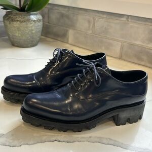 Prada leather lace up derby